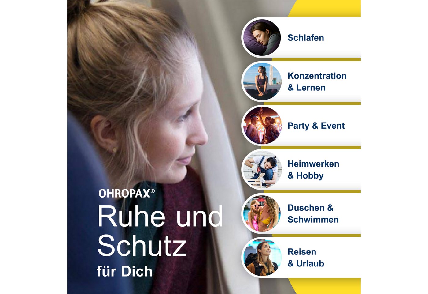 OHROPAX Gehörschutzstöpsel OHROPAX Travel Ohrstöpsel 1 Paar – Ohrschutz mit Druckausgleich Bild 2