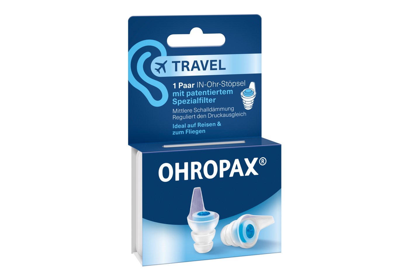 OHROPAX Gehörschutzstöpsel OHROPAX Travel Ohrstöpsel 1 Paar – Ohrschutz mit Druckausgleich Bild 4