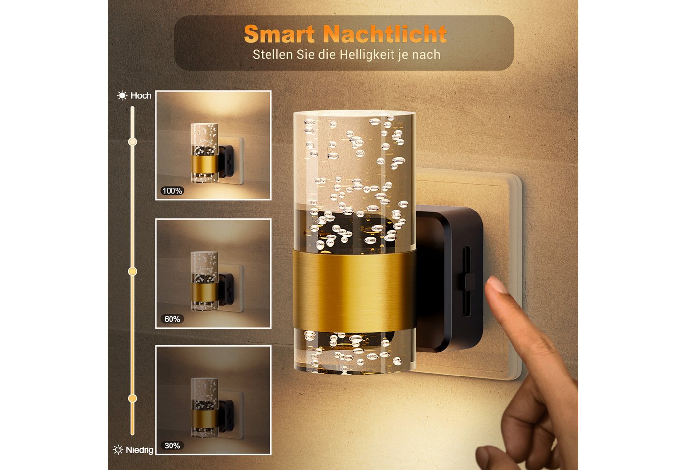 LOHAS-LED LED Nachtlicht LED Nachtlicht Steckdose, zylindrisches Acryl-Nachtlicht Bild 2