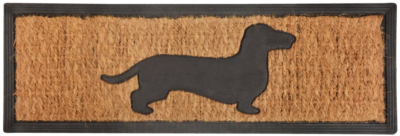 degawo Fußmatte Stufenmatte Fußmatte Tütmatte rechteckig Gummi Kokos Hund DACKEL