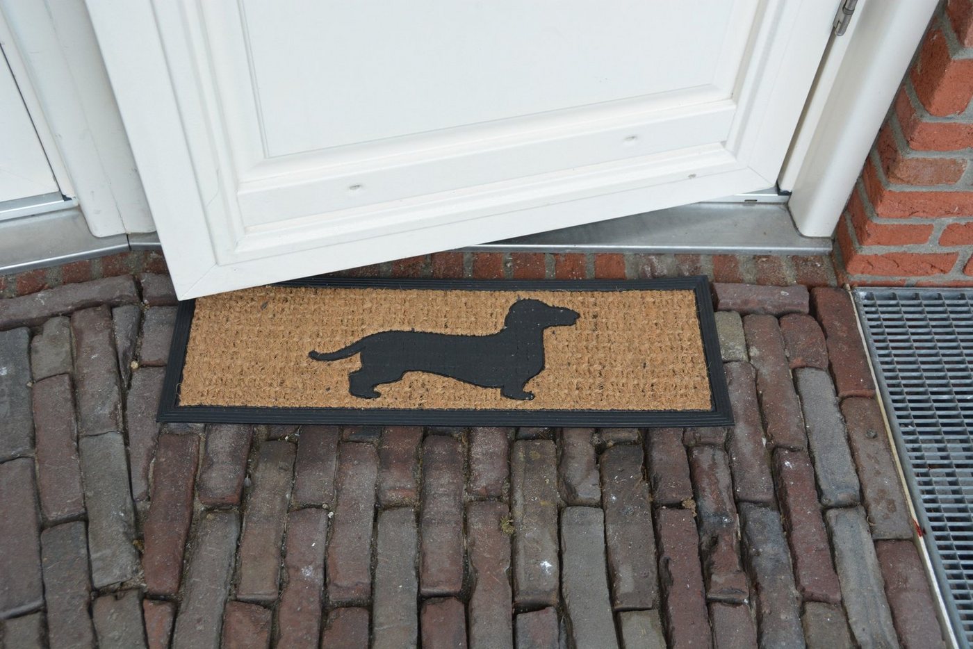 degawo Fußmatte Stufenmatte Fußmatte Tütmatte rechteckig Gummi Kokos Hund DACKEL Bild 3