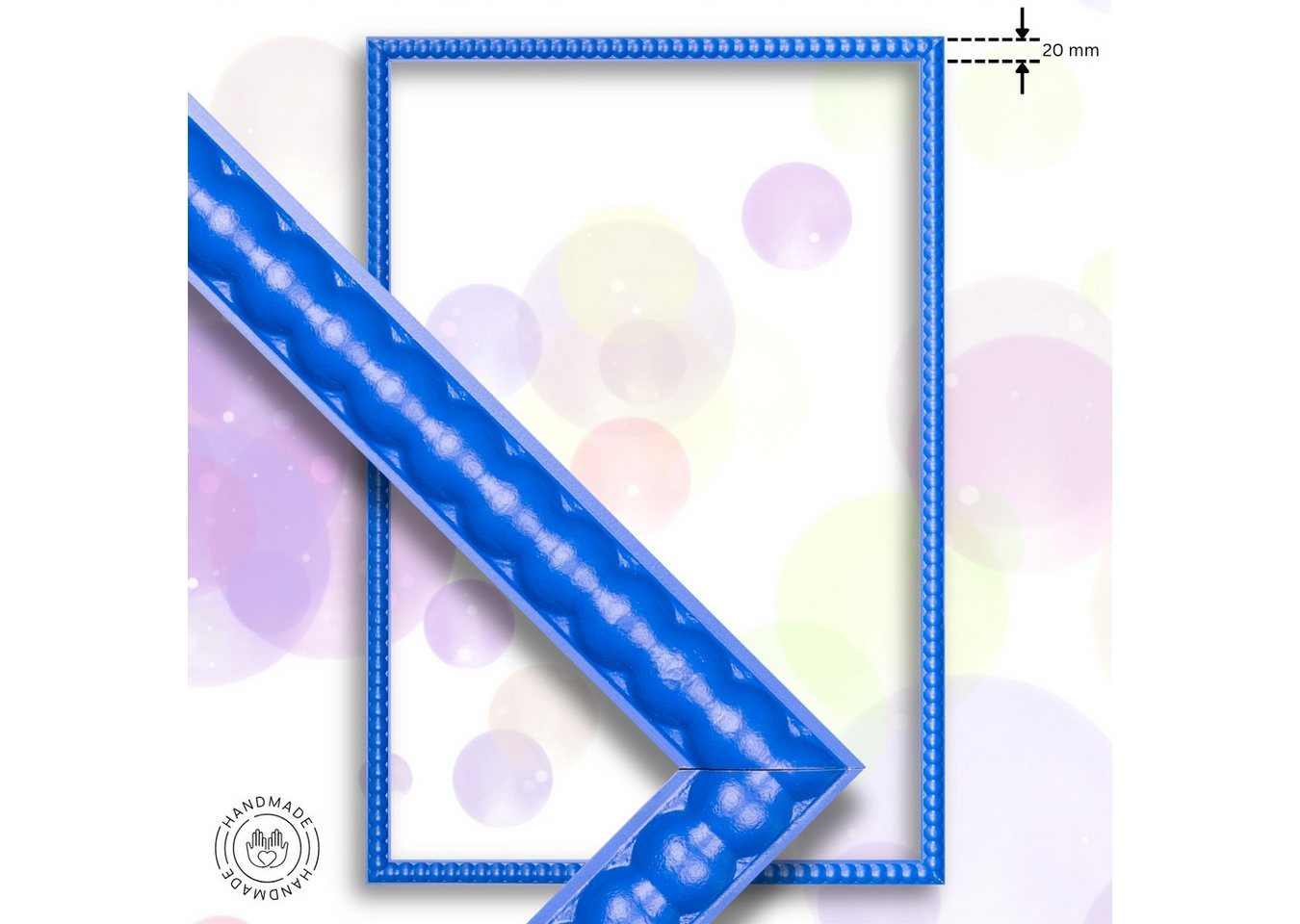 Clamaro Bilderrahmen Blau Bubble nach Maß, 20mm Holz Bild 5