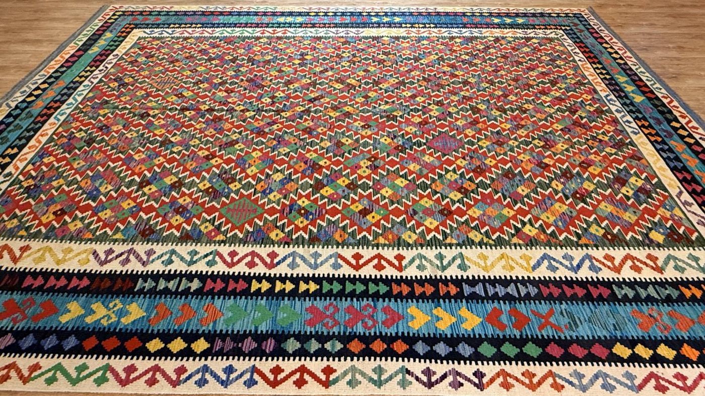 Rug Studios Teppich KELIM ORIGINAL HANDGEARBEITET, Rechteckig, Höhe: 5 mm, Handgefertigt, 309 x 386 cm, Multi