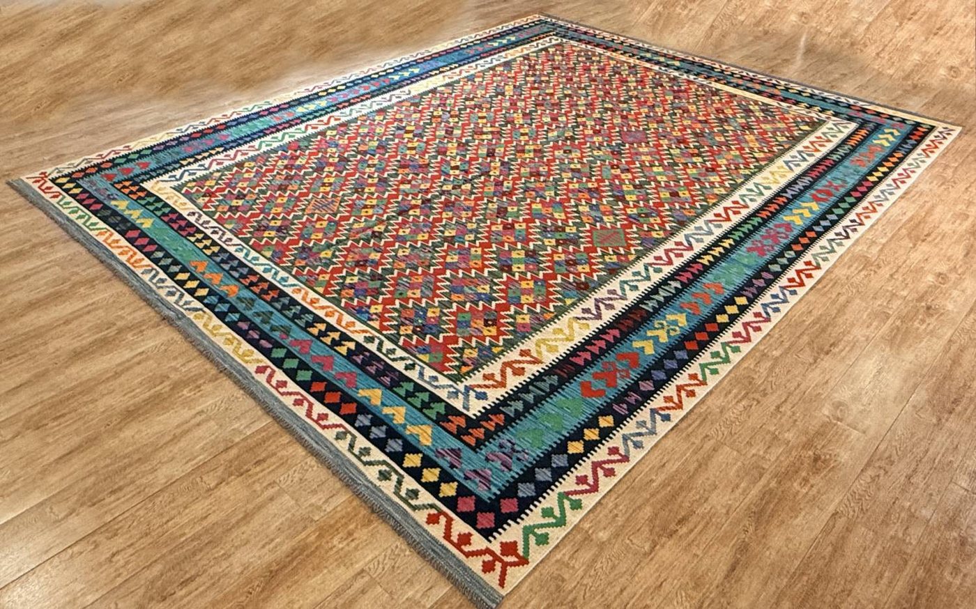 Rug Studios Teppich KELIM ORIGINAL HANDGEARBEITET, Rechteckig, Höhe: 5 mm, Handgefertigt, 309 x 386 cm, Multi Bild 4