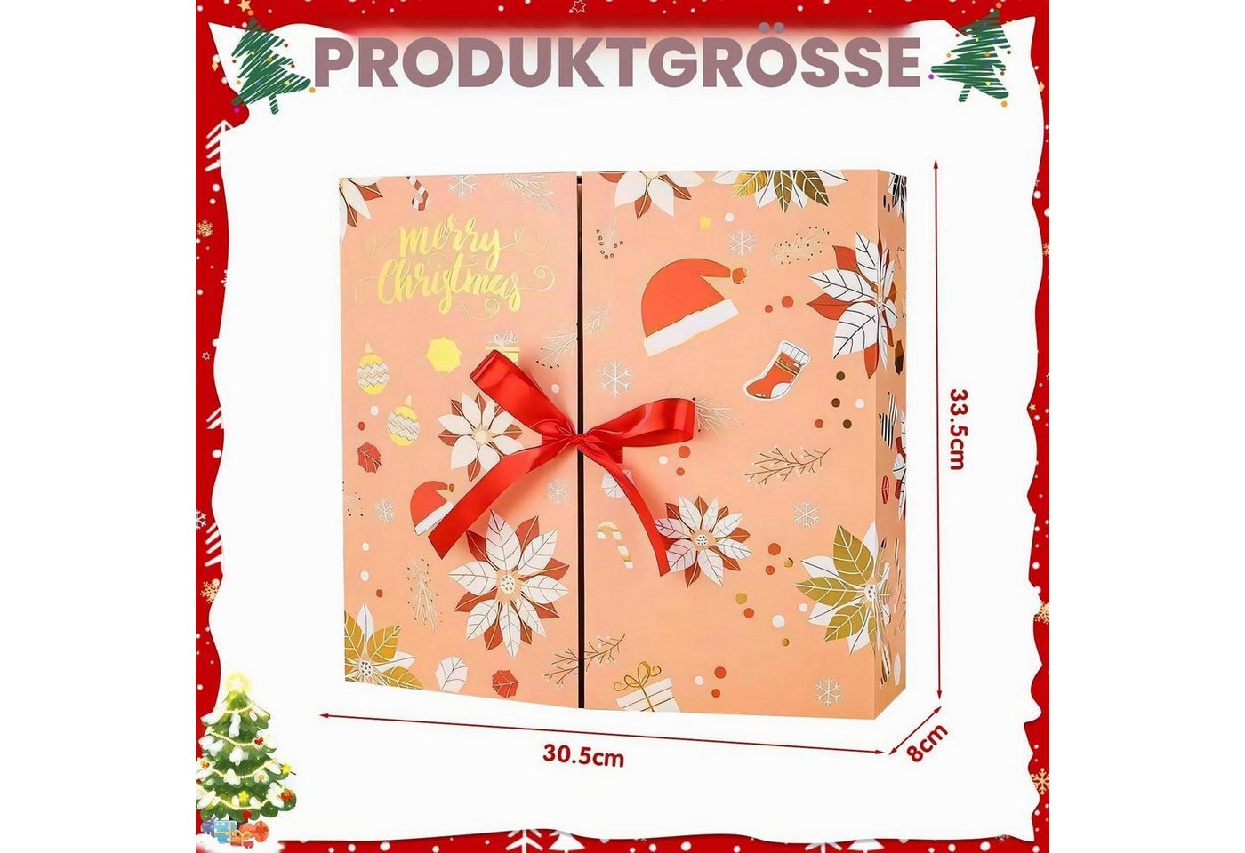 LuxusKollektion befüllbarer Adventskalender Adventskalender zum Befüllen 24 Boxen Gelb