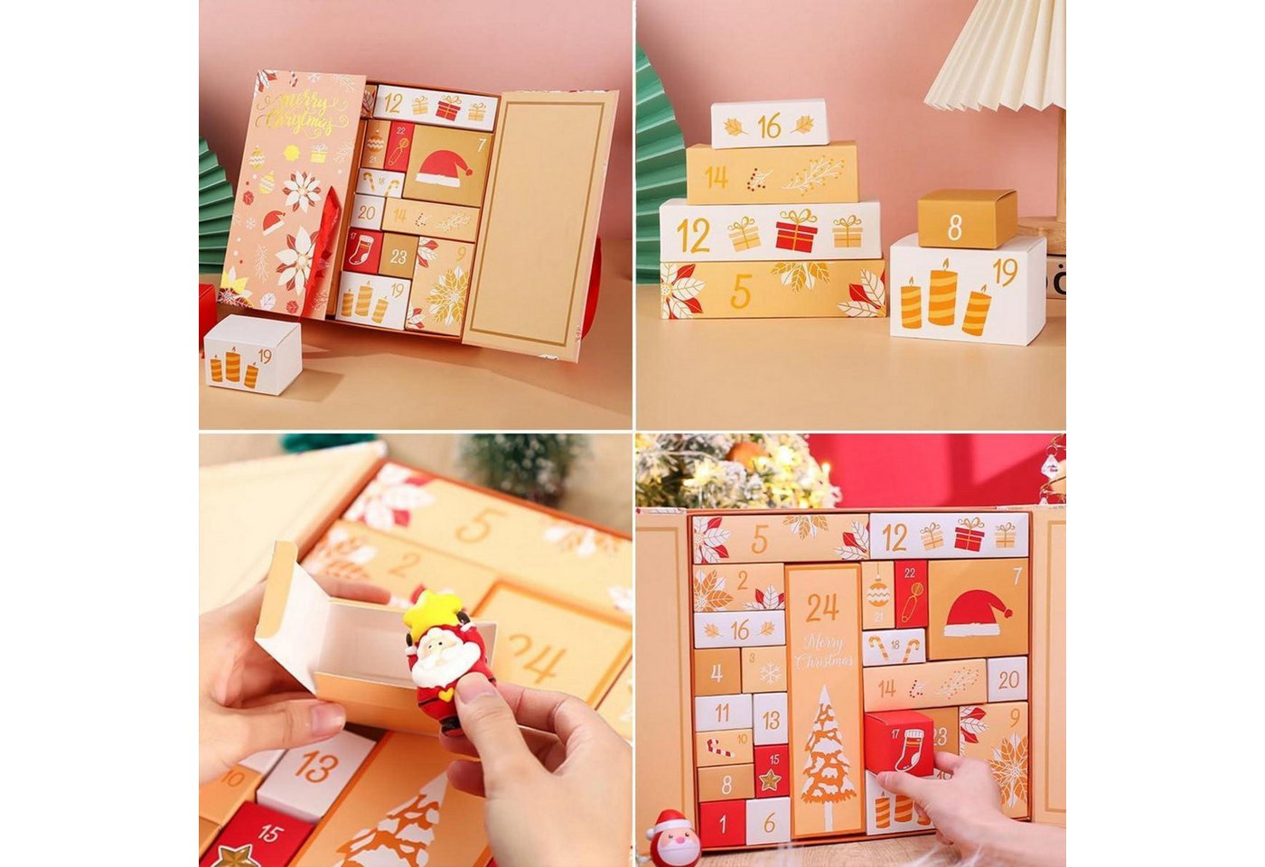 LuxusKollektion befüllbarer Adventskalender Adventskalender zum Befüllen 24 Boxen Gelb Bild 3