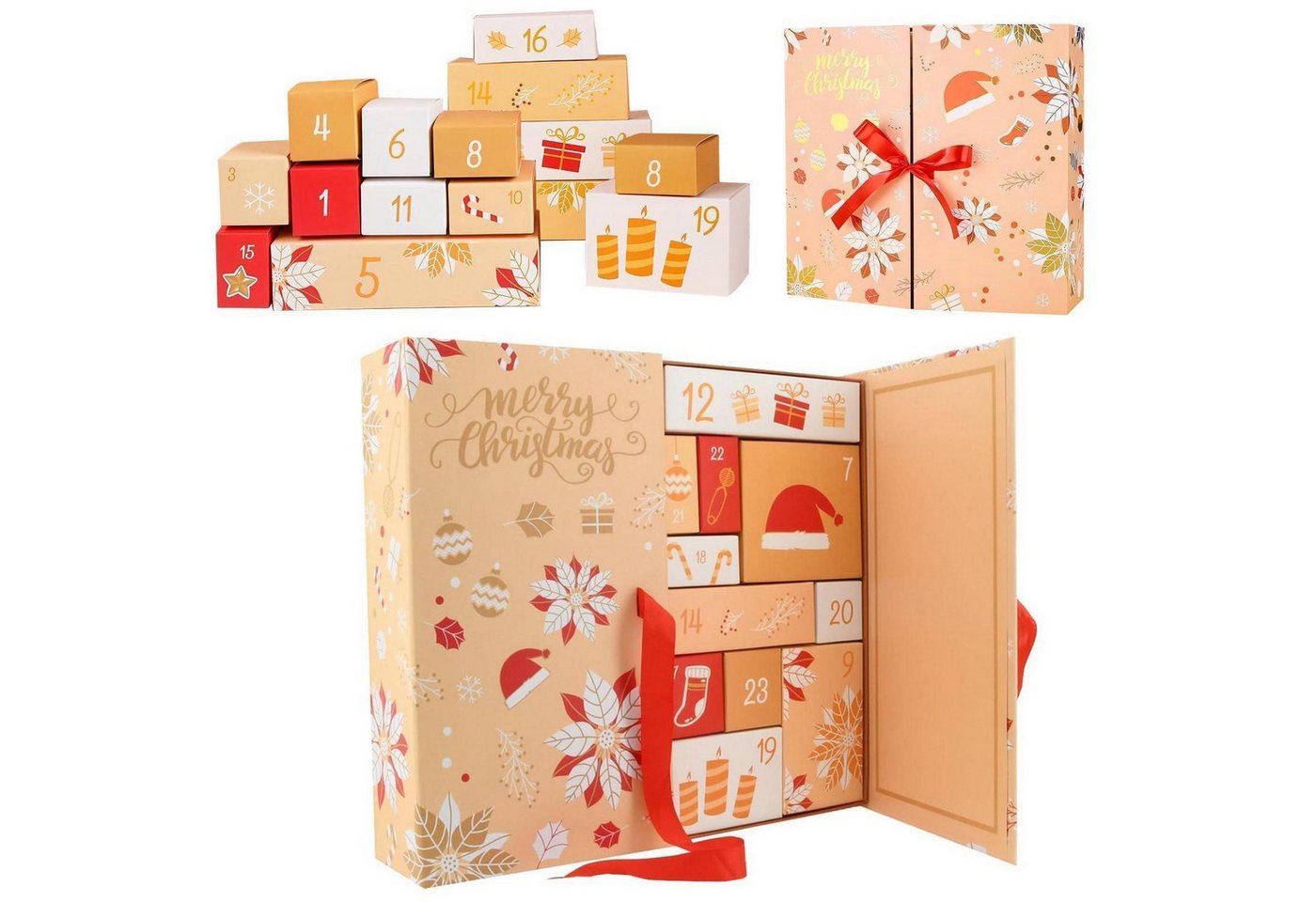 LuxusKollektion befüllbarer Adventskalender Adventskalender zum Befüllen 24 Boxen Gelb Bild 5