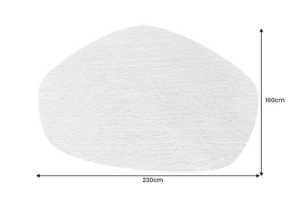 riess-ambiente Designteppich ORGANIC 230x160cm creme - Hochflor, organische Form, weiche Haptik, unregelmäßig, Höhe: 30 mm, geeignet für Fußbodenheizungen – ideal für Wohn- & Schlafzimmer