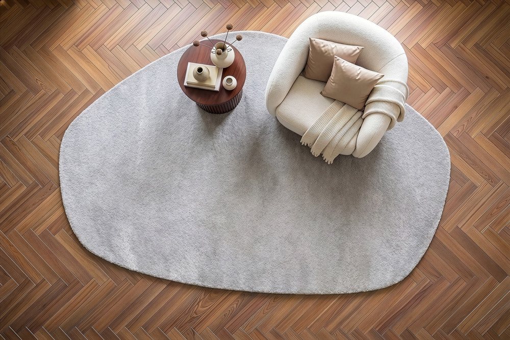 riess-ambiente Designteppich ORGANIC 230x160cm creme - Hochflor, organische Form, weiche Haptik, unregelmäßig, Höhe: 30 mm, geeignet für Fußbodenheizungen – ideal für Wohn- & Schlafzimmer Bild 5