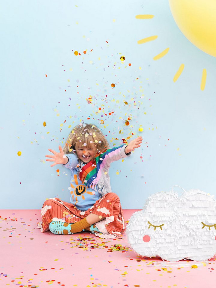 partydeco Pinata, Piñata 32x50x9cm Wolke zum Befüllen Weiß