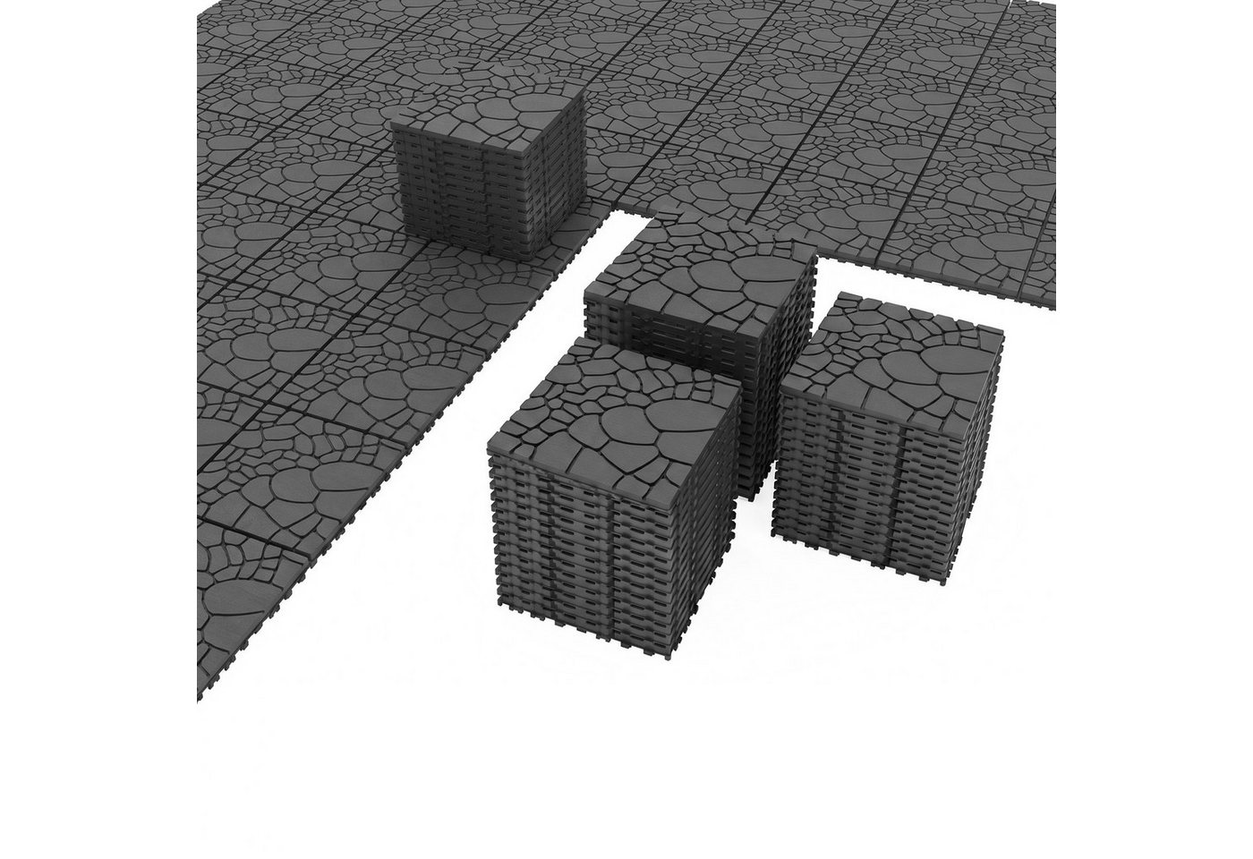 GLIESE Terrassendielen Terrassenfliesen Set im Klicksystem, 30,5 x 30,5 x 2 cm, (44-St) Bild 4