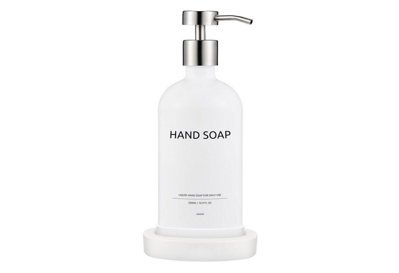 LuxusKollektion Seifenspender Glas Seifenspender mit Keramikschale Weiss 500ml Bild 5