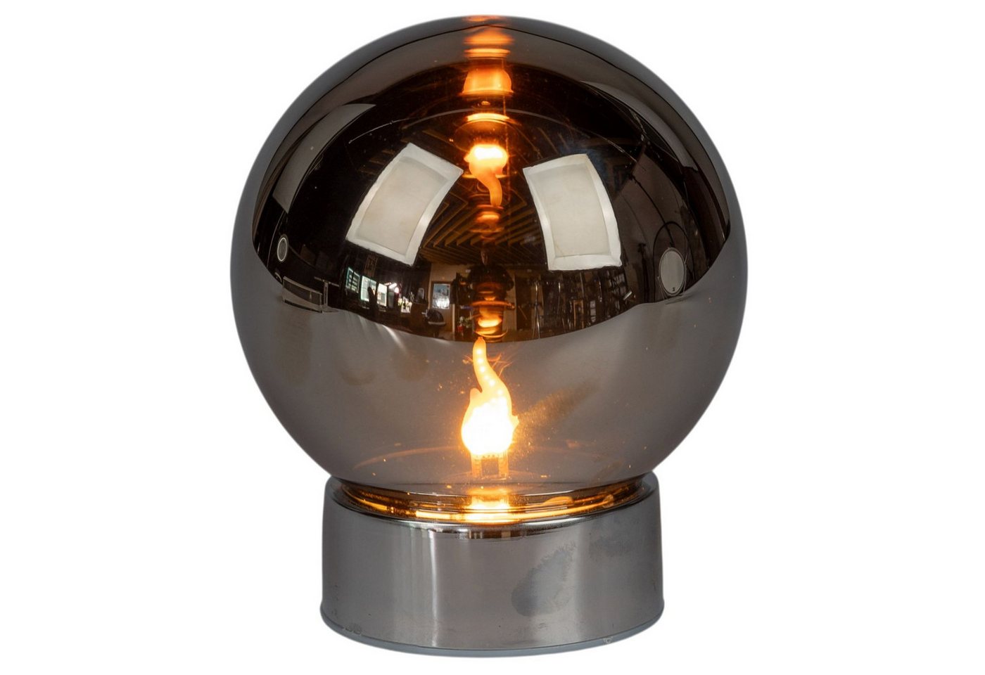 formano LED Dekolicht LED Deko-Kugel Magic Flame Silber Glas 15 cm Timer Flammeneffekt, LED fest integriert Bild 5