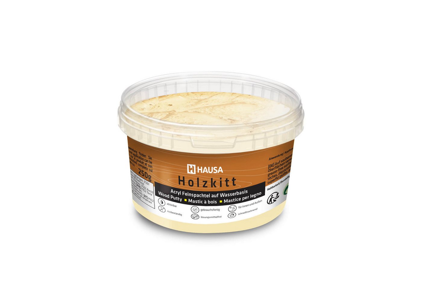Hausa Holz-Reparaturset Holzkitt, 250g gebrauchsfertig ausgezeichnete Füllkraft rissbeständig, 1-St., Gramm Kiefer Hell Holzspachtelmasse Kitt für Holz, Holzspachtel/Füllmasse zum Reparieren Bild 4