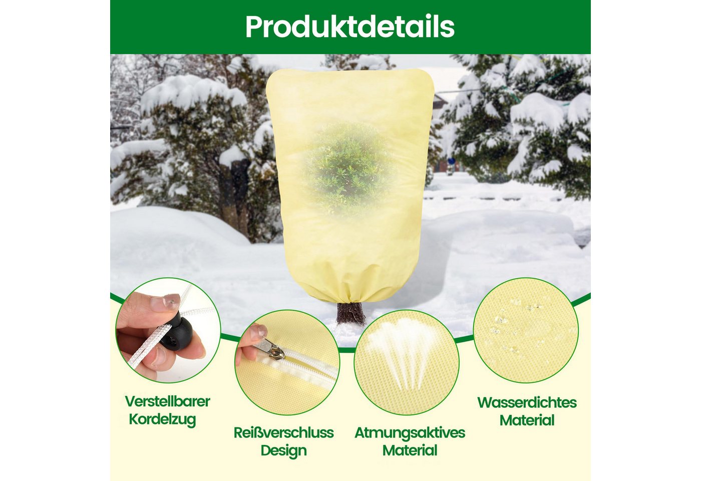Bundviel Wintervlies 2-Stück-Set: XXL Pflanzen-Frostschutz-Vlies (Bäume, Winterschutz), (1-St)