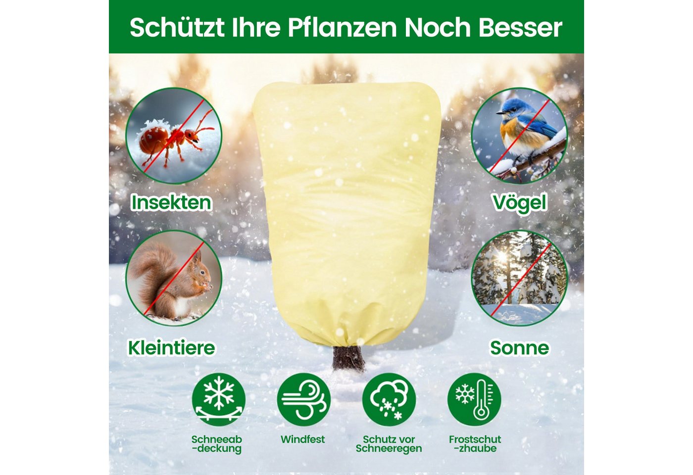 Bundviel Wintervlies 2-Stück-Set: XXL Pflanzen-Frostschutz-Vlies (Bäume, Winterschutz), (1-St) Bild 2