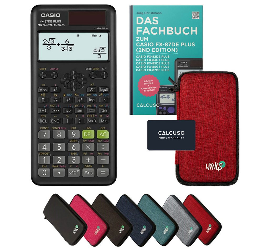 CASIO Taschenrechner fx-87DE Plus 2 inkl. Schutztasche Rot & Fachbuch (48 S., DINA5) Bild 4