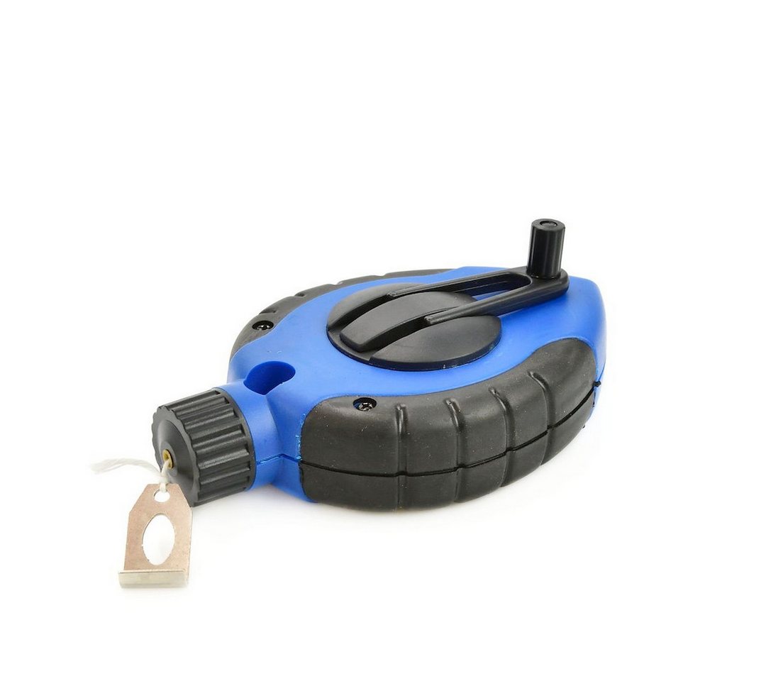 GEKO Schlagschnur Schlagschnur Set 30m Markierungsschnur mit 115g Kreide Rot Blau, ABS-Gehäuse, einklappbare Kurbel Bild 2