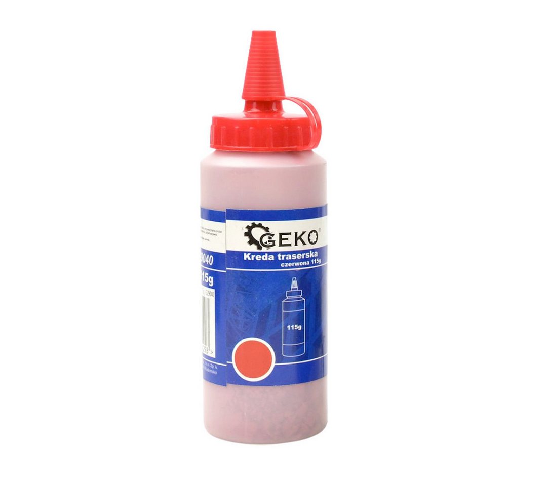 GEKO Schlagschnur Schlagschnur Set 30m Markierungsschnur mit 115g Kreide Rot Blau, ABS-Gehäuse, einklappbare Kurbel Bild 3