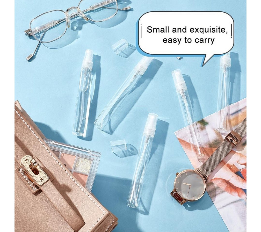 Benecreat Sprühflasche 25er Set Mini Sprühflaschen 10 ml Feinnebel Zerstäuber Glas Reisegröße, (25-teiliges Mini-Sprühflaschen-Set 10 ml für Kosmetik und Parfüm, 25-tlg., 25 Mini-Sprühflaschen mit 10 ml für Kosmetik, Parfüm und Reisen), 25 Mini-Sprühflaschen mit 10 ml, nachfüllbar und kompakt für Reisen
