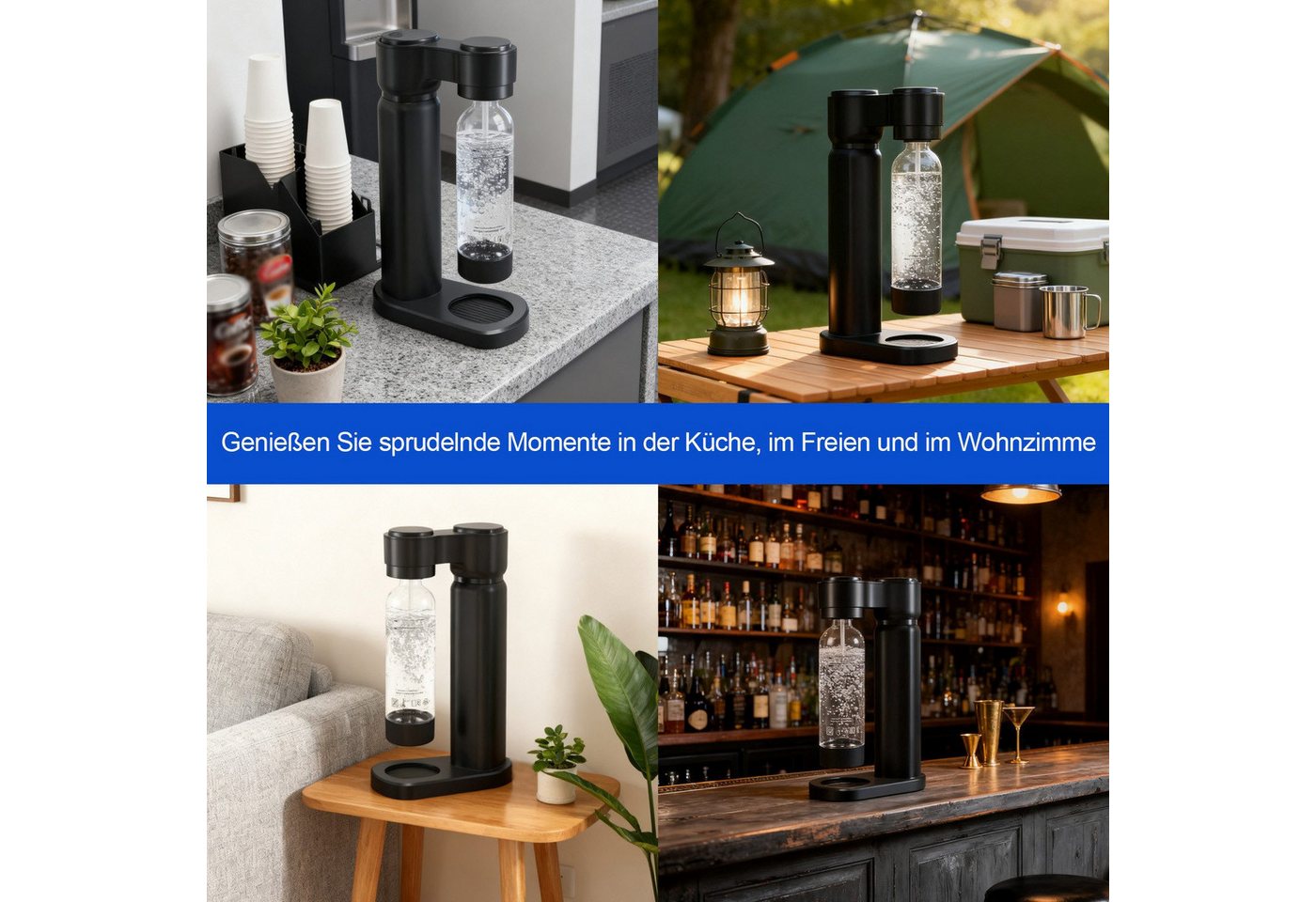 OZAVO Wassersprudler Wassersprudler SDS-160 Trinkwassersprudler mit 1 L Wasserflasch, Soda Sprudelwasser Maschine Soda Maker ohne CO2 Flasche BPA-Freier Bild 2