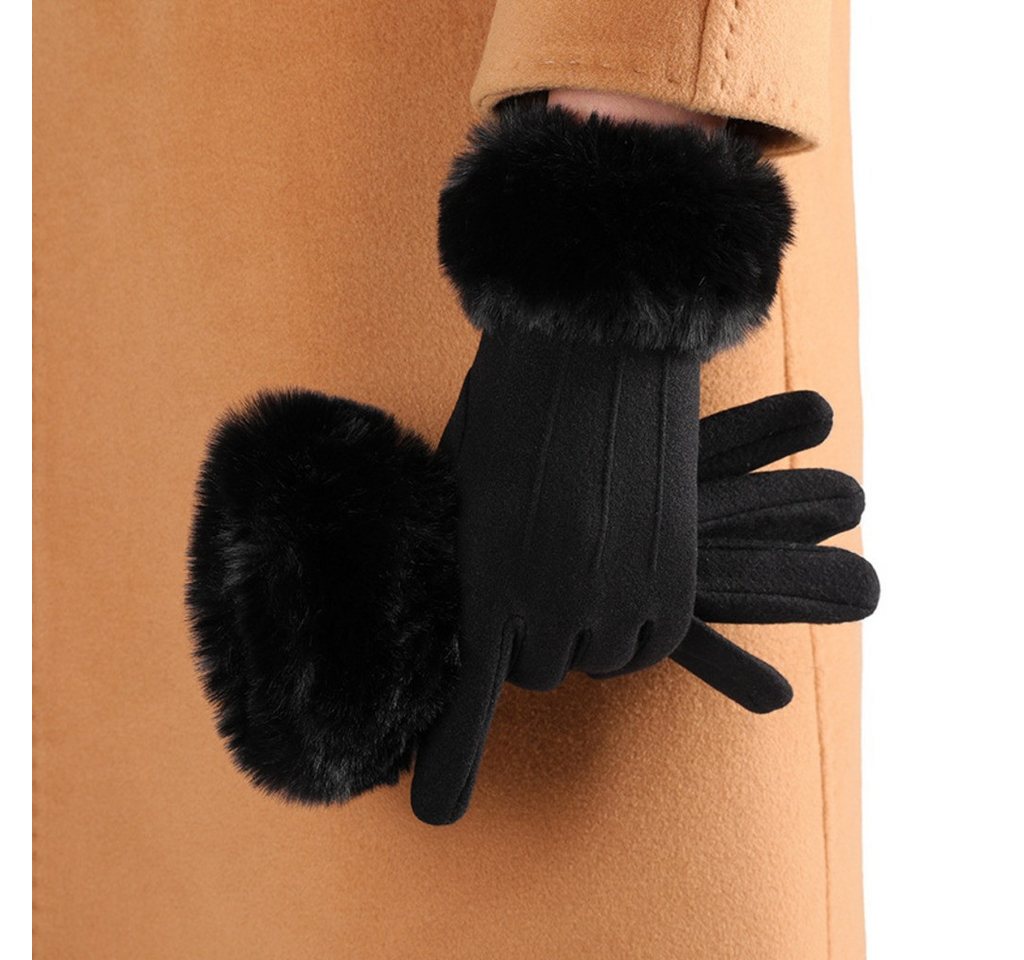 nsihing Thermohandschuhe Damen Winterhandschuhe, Warme Handschuhe aus Kaschmirimitat Gefüttert & Winddicht, Touchscreen Handschuhe für Outdoor & Fahrrad Bild 2