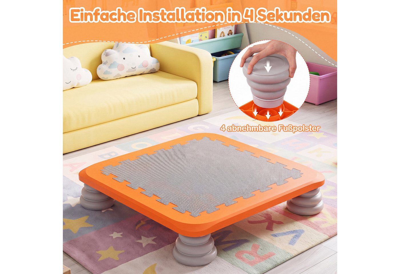 COSTWAY Kindertrampolin Mini Trampolin für Kinder, Trainingsgerät für Gleichgewicht & Koordination Bild 4