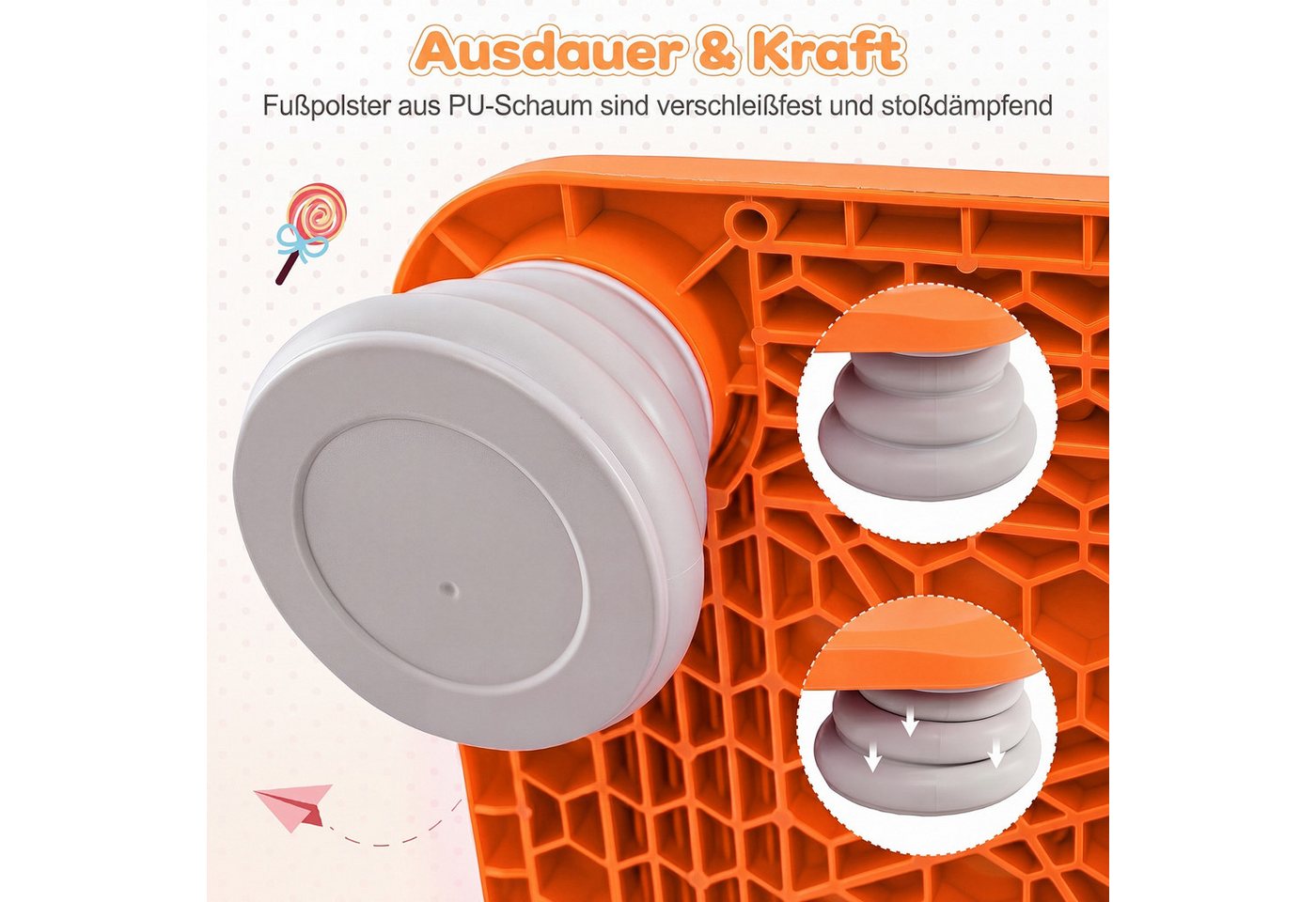 COSTWAY Kindertrampolin Mini Trampolin für Kinder, Trainingsgerät für Gleichgewicht & Koordination Bild 5