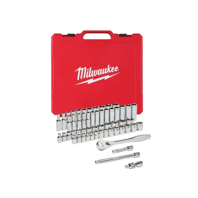 Milwaukee Ratschen- und Steckschlüsseleinsatz Set 3/8 imperial & metrisch 56-teilig
