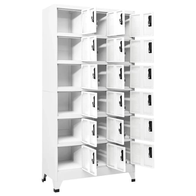 Schließfachschrank Weiß 90x40x180 cm Stahl - Vidaxl