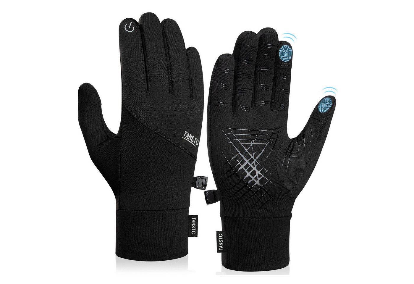 TANSTC Thermohandschuhe Outdoor Fahrradhandschuhe Winterhandschuhe Handschuhe Herren Damen (Set) Touchscreen,rutschfeste,reflektierende,wärme,leicht,winddicht