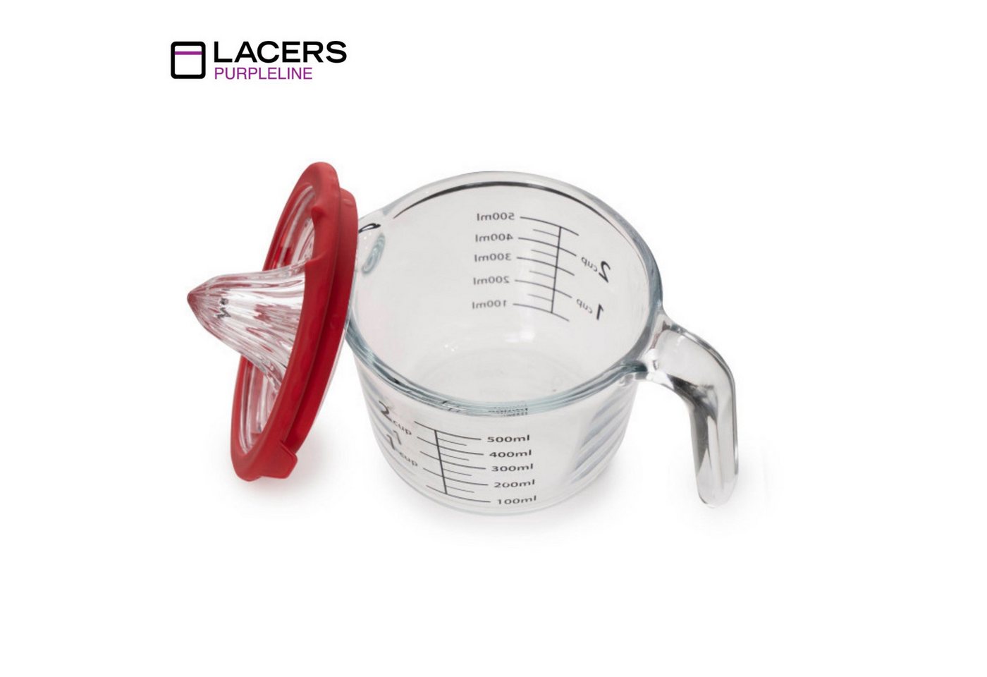 Lacers 2in1 Zitruspresse Zitruspresse Glas 500ml Saftpresse mit Messbecher, BPA-frei, Hochwertiges Glas, mit ml- und Cup-Skala, Leicht zu Reinigen