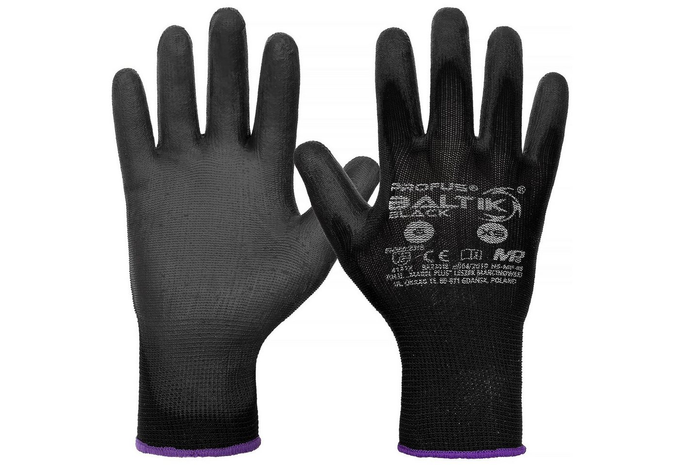 Profus Arbeitshandschuh-Set 12 Paar Handschuhe Arbeitshandschuhe Mechanikerhandschuhe Schwarz Bild 2