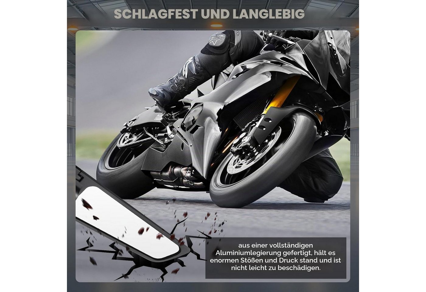 wohnTRAUM24 Motorradspiegel Motorrad Rückspiegel Seitenspiegel Set, Universal Lenkerendenspiegel, für Moto 360°Drehbar Motorrad-Ultraweitwinkel-Rückspiegel Bild 3