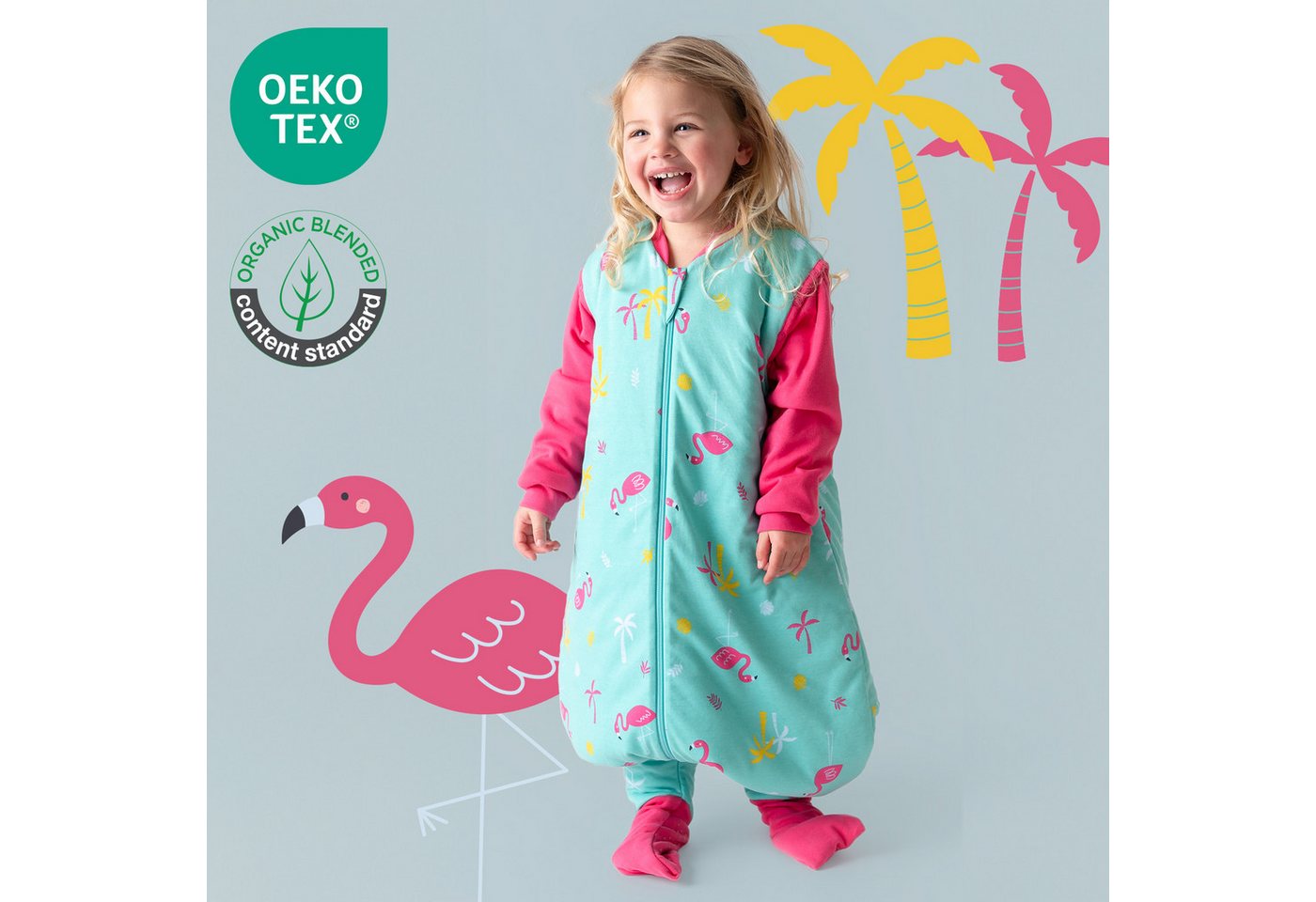 Schlummersack Kinderschlafsack Bio Schlafsack mit Füßen und umklappbaren Bündchen, 2.5 Tog Bild 3