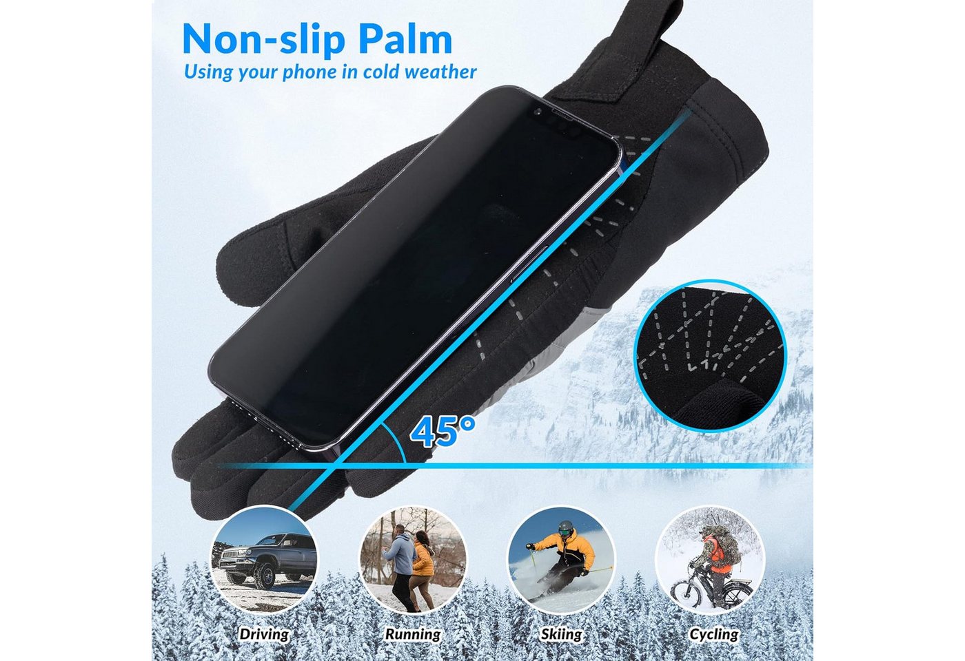 ROCKBROS Fahrradhandschuhe Winter-Herbst Thermo Vollfinger Fahrradhandschuhe Stoßfeste Bild 5
