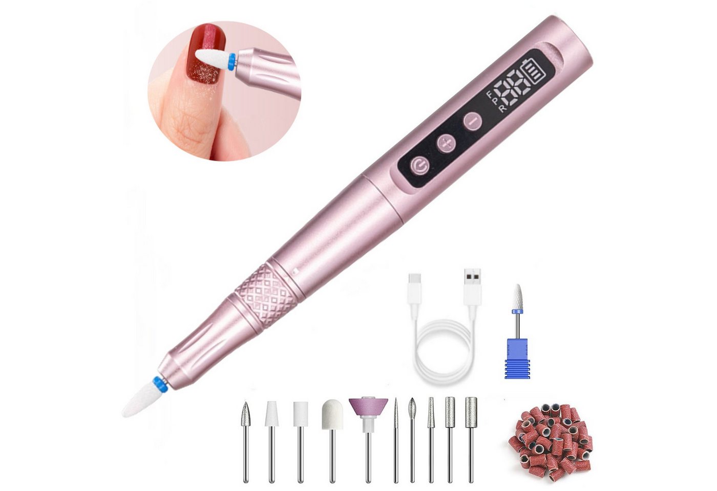 inschimmer Maniküre-Pediküre-Set 12-in-1 Kabellose Nagelfräser 35000 U/Min Elektrische Maniküre Set