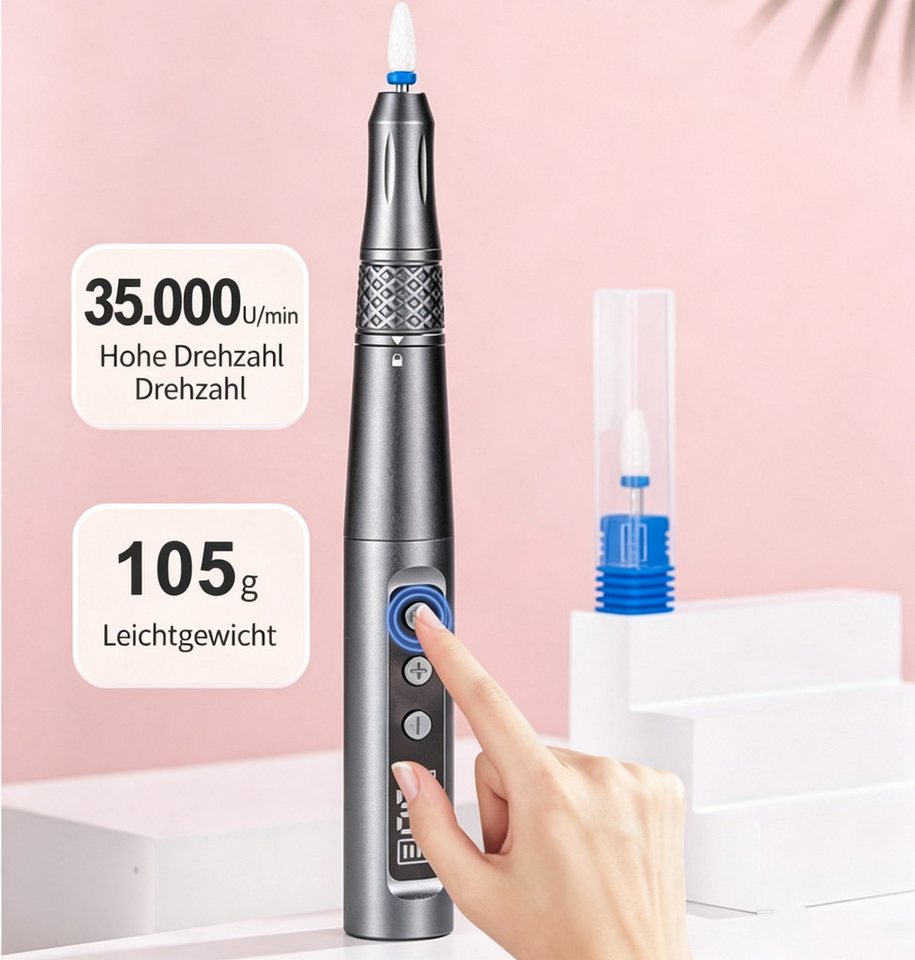inschimmer Maniküre-Pediküre-Set 12-in-1 Kabellose Nagelfräser 35000 U/Min Elektrische Maniküre Set Bild 2