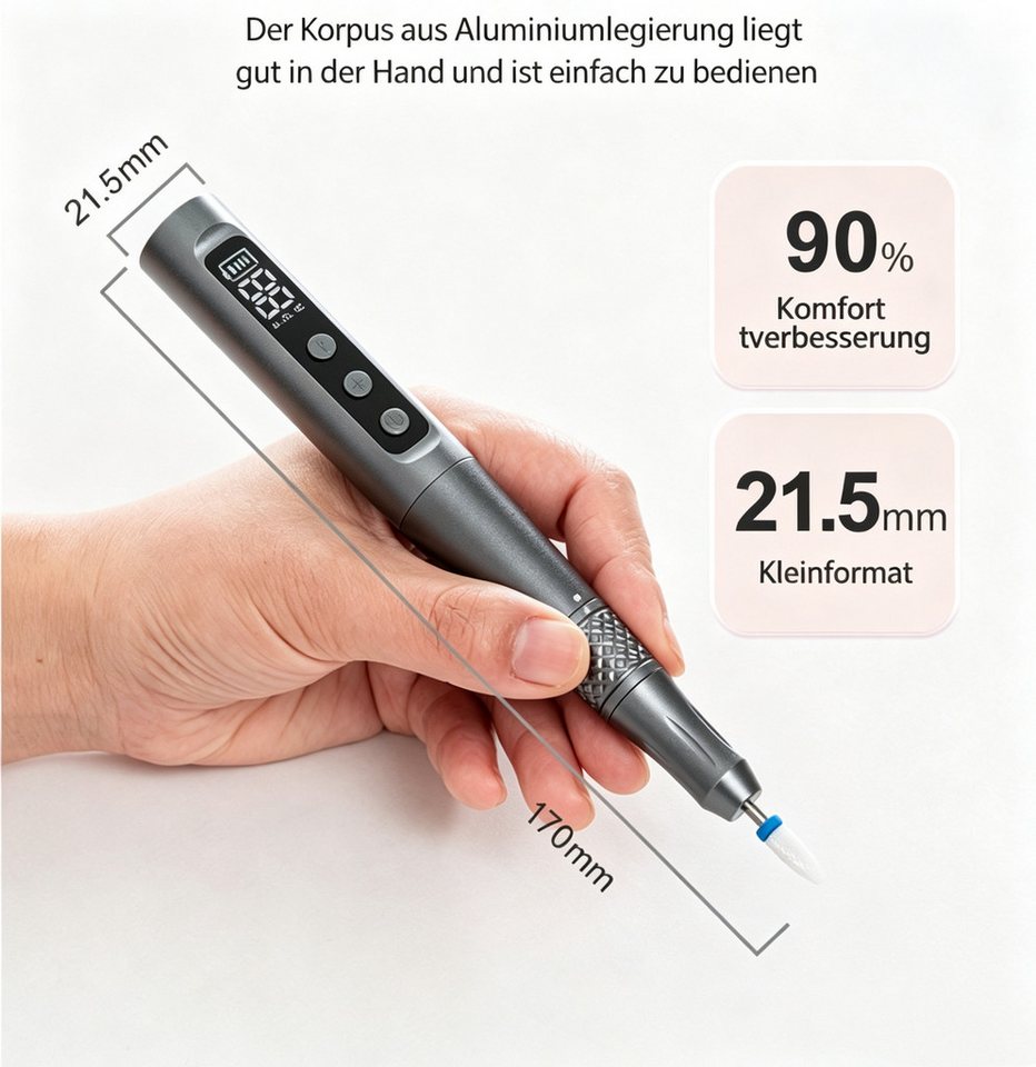 inschimmer Maniküre-Pediküre-Set 12-in-1 Kabellose Nagelfräser 35000 U/Min Elektrische Maniküre Set Bild 3