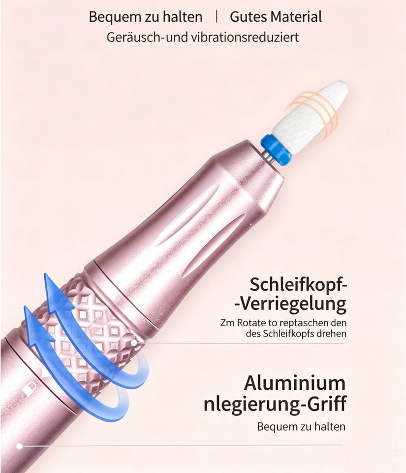 inschimmer Maniküre-Pediküre-Set 12-in-1 Kabellose Nagelfräser 35000 U/Min Elektrische Maniküre Set Bild 4