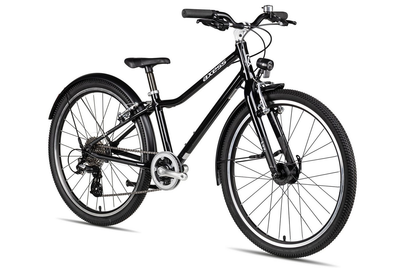 Axess Kinderfahrrad Axess LUU. 24 EQ, 8 Gang Shimano Altus RD-M310-L Schaltwerk, Kettenschaltung, leichter Aluminiumrahmen schwarz/grau Bild 3
