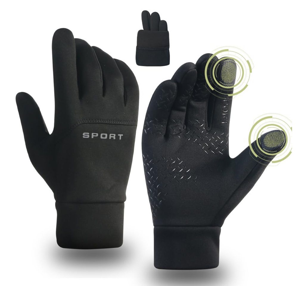 nsihing Fahrradhandschuhe Damen Herren Warme Winterhandschuhe wasserdichte Fleecehandschuhe Touchscreenhandschuhe Winddichte Laufhandschuhe rutschfeste Bild 5