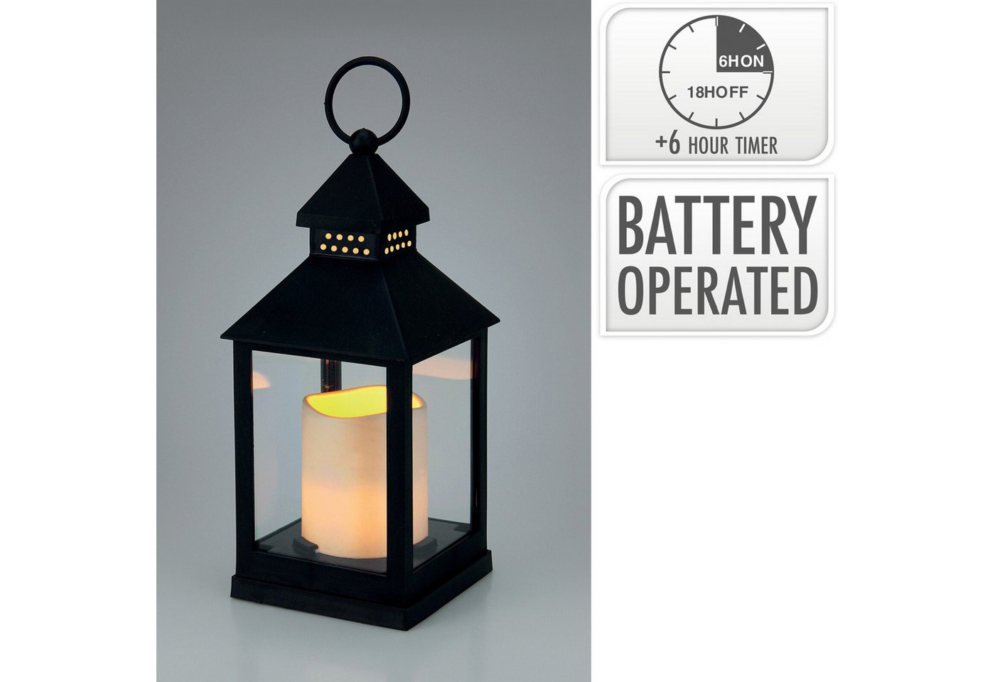 Mojawo Laterne 2x Laterne Windlicht Stalllaterne Gartenlaterne LED Kerze Timer H23cm Bild 4