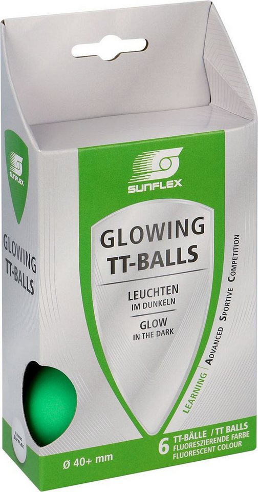 Sunflex Tischtennisball Glowing/Leuchtend grün - 6 Stück Bild 3