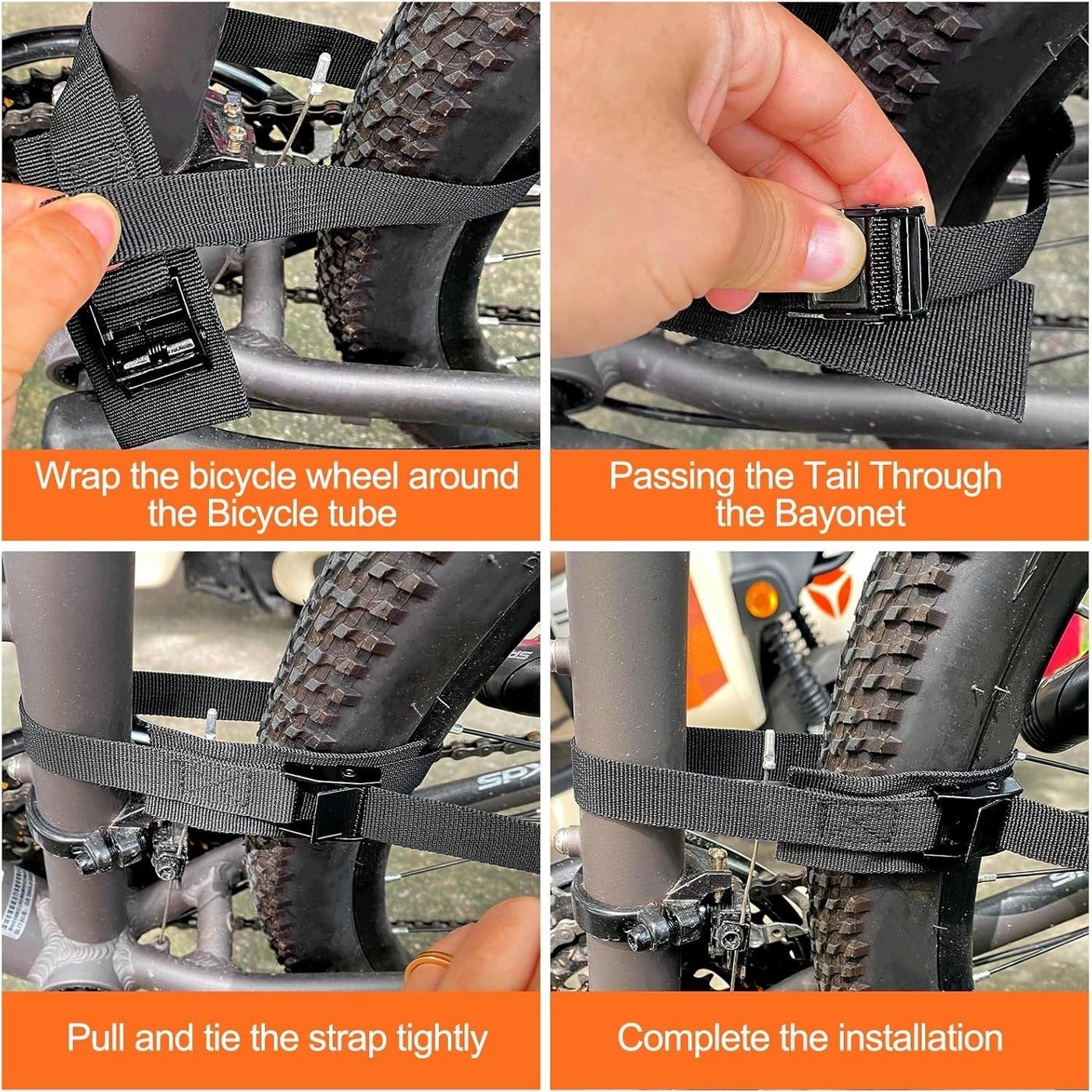 Zengi Spanngurt Kurze Spanngurte 2er-Set aus 40 cm Nylon mit Zink-Schnappverschluss (Set, 2-St., für Fahrrad und Motorrad) Kratzschonend, witterungsbeständig und für sichere Transporte geeignet
