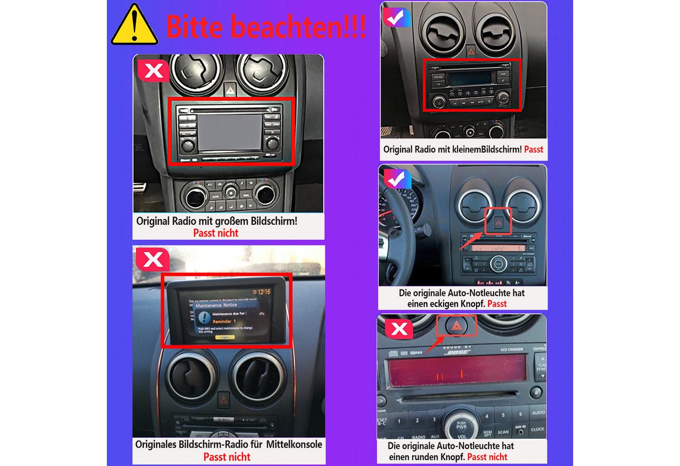 ESSGOO DAB+ Carplay Für Nissan Qashqai J10 2007-15 GPS Navi Android 15 FM RDS Autoradio (4+64GB(optional), FM, AM, DAB+ (optional), Carplay Android Auto Bluetooth EQ USB GPS Navi WIFI Touchscreen) Bild 3