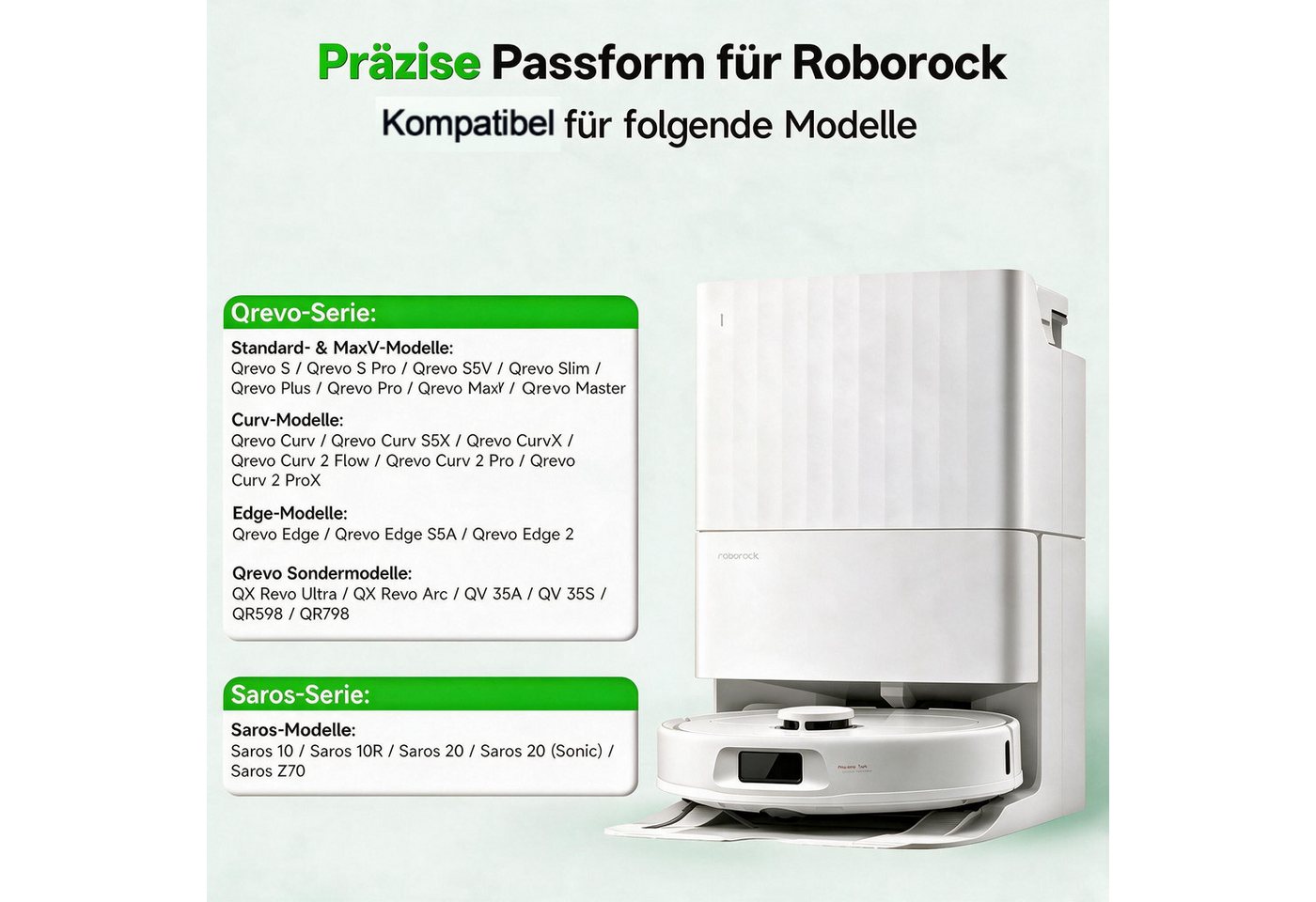 WOWDSGN Staubsaugerbeutel 12er Pack Aktivkohle Staubbeutel für Roborock Qrevo & Saros Serie, passend für Roborock, 3,2L große Kapazität, Staubsauger Absaugstation Ersatzbeutel Zubehör Bild 5
