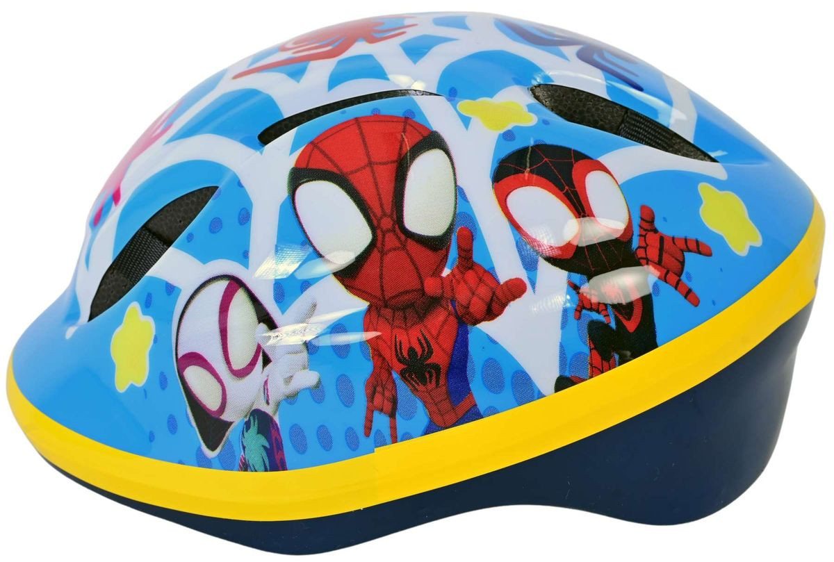 Volare Fahrradhelm Kinder Kinderfahrradhelm Fahrradhelm Helm Marvel Spiderman Spidey 1034, Verstellbarer Kinnriemen, Belüftungsöffnungen, Extra leicht, 52-56cm