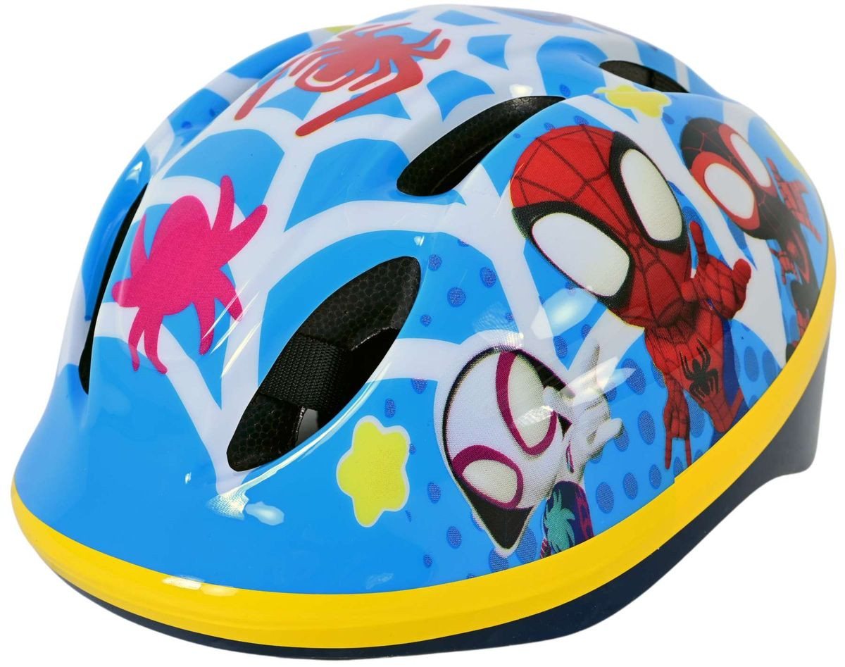 Volare Fahrradhelm Kinder Kinderfahrradhelm Fahrradhelm Helm Marvel Spiderman Spidey 1034, Verstellbarer Kinnriemen, Belüftungsöffnungen, Extra leicht, 52-56cm Bild 4