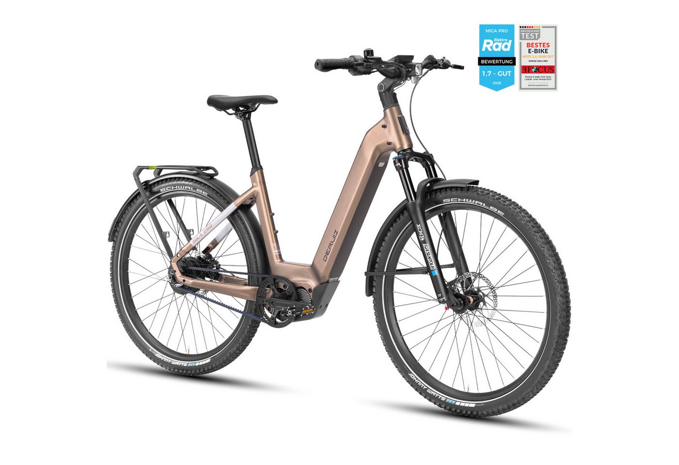 DERUIZ E-Bike Mountainbike 28 Zoll Mica Pro, 110 Nm, bis zu 180 km, Gates CDX Riemenantrieb, Nabenschaltung, Mittelmotor, 720 Wh, (Trittfrequenz- und Drehmomentsensor, Lockout-Federgabel, Tiefeinsteiger), ENVIOLO stufenlos, 120-Lux-Licht, Bluetooth-App, 6 Fahrmodi Bild 5